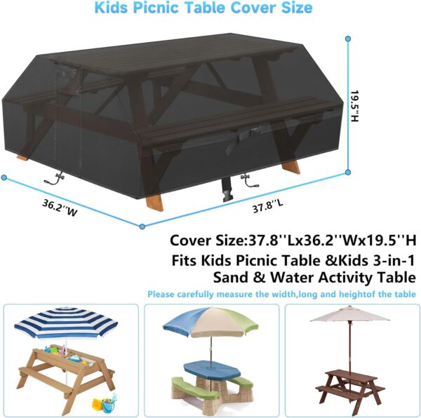 WF3964MAX_2 Kovshuiwe Kids Picnic Table Cover Heavy Duty 600D Waterproof Oxford Cloth