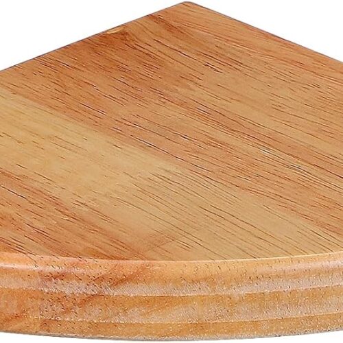 Alipis Natural Solid Wood Corner Shelf Wall Mounted, Dual-Fortified Floating Corner Shelves for Wall Storage, Round End Sector Display Bookshelf for Bedroom Living Room Kitchen Plant