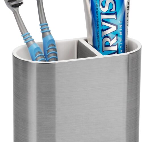 Toothbrush Holders Toothpaste Organizer for Bathrooms, Sliver, Small