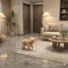 6-Panel Clear Acrylic Freestanding Dog Gate, Folding Pet Barrier