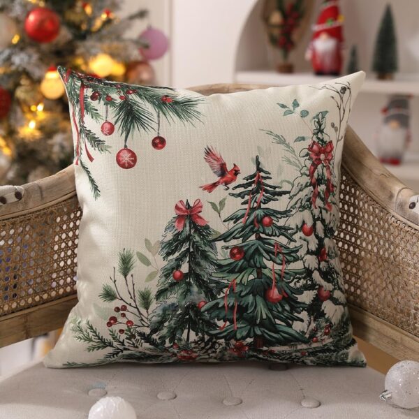 DFXSZ Christmas Pillow Covers 18x18 Inch Set of 2 Christmas Tree Decorations Throw Pillows Winter Xmas Decor for Home Couch TH-35B18 2