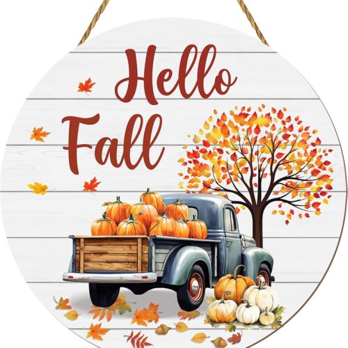 WF6332MAX_1 Fall Decorations for Home Fall Door Decor Hello Fall Wall Decor