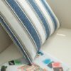 JOJUSIS Stripe Throw Pillow Covers Farmhouse Pillowcases Pack of 2 18 x 18 Inch Blue