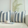 JOJUSIS Stripe Throw Pillow Covers Farmhouse Pillowcases Pack of 2 18 x 18 Inch Blue
