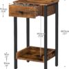WF7051MAX_3 HOOBRO Tall End Table, Industrial Side Table with Drawer and Storage Shelf