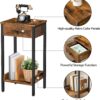 WF7051MAX_4 HOOBRO Tall End Table, Industrial Side Table with Drawer and Storage Shelf