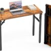 TEMI Small Computer Desk Folding Table - 35.8" Foldable Office Desk, No Assembly, Perfect for Small Spaces in Bedroom, Dorm, or Apartment, Study Table with Compact Design, Brown