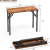 TEMI Small Computer Desk Folding Table - 35.8" Foldable Office Desk, No Assembly, Perfect for Small Spaces in Bedroom, Dorm, or Apartment, Study Table with Compact Design, Brown