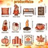 WF7841MAX_3 Maitys 36 Pcs Fall Tree Ornaments Thanksgiving Gnome Wooden Hanging Decor