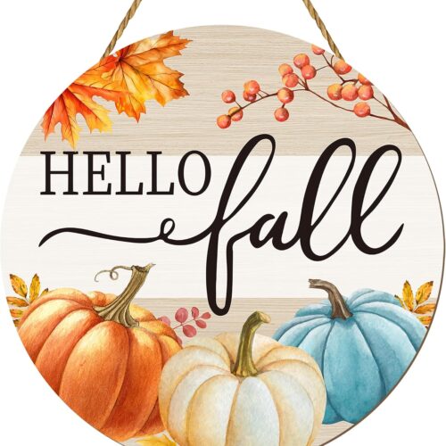 Fall Decorations for Home Fall Door Decor Hello Fall Pumpkin Wall Decor