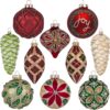 Valery Madelyn 10ct Christmas Glass Ornaments Tree Decorations Set