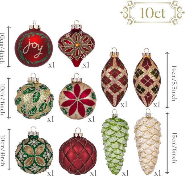 Valery Madelyn 10ct Christmas Glass Ornaments Tree Decorations Set
