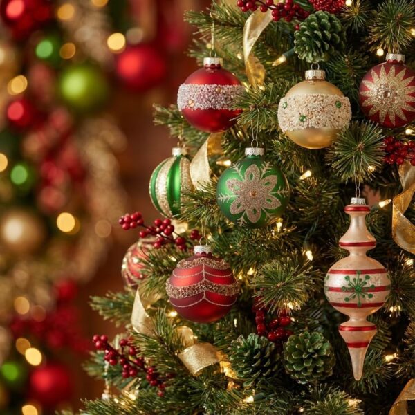 WF8573MAX_4 Valery Madelyn 10ct Glass Christmas Ornaments Set Tree Decorations