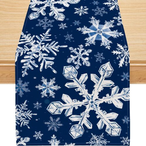 WF9109MAX_1 Siilues 220 GSM Merry Christmas Table Runner 13x72 Inch Home Party Decor