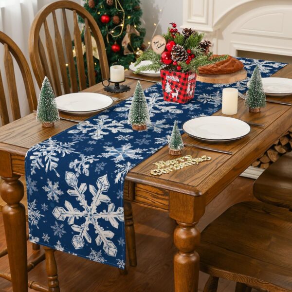 Siilues 220 GSM Merry Christmas Table Runner 13x72 Inch Home Party Decor