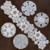 Grelucgo Machine Embroidered and Hand Cut Silver Grey and White Snowflakes Table Runner for Christmas Holiday (13.5 x 54 inches)