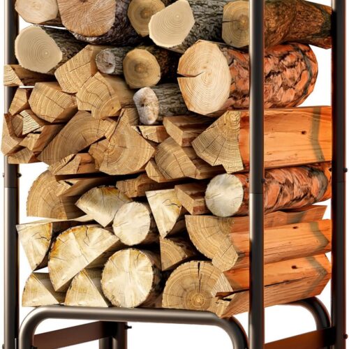 Fire Beauty Firewood Rack, Carbon Steel Log Holder for Indoor Outdoor Use