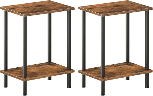 HOOBRO End Tables Set of 2, Small Side Tables, Nightstands for Small Spaces 1