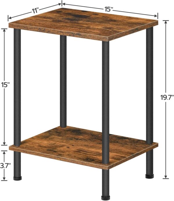 HOOBRO End Tables Set of 2, Small Side Tables, Nightstands for Small Spaces 3